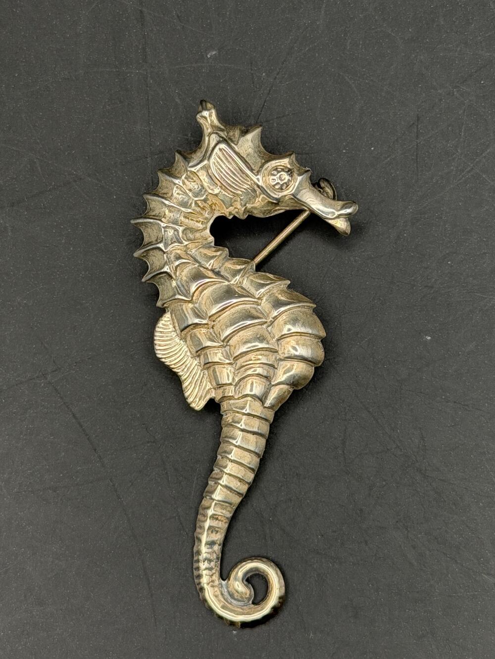 Vintage Beau Sterling Silver Seahorse Brooch/Pin